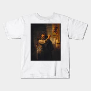 Samson Threatening His Father-In-Law by Rembrandt Kids T-Shirt